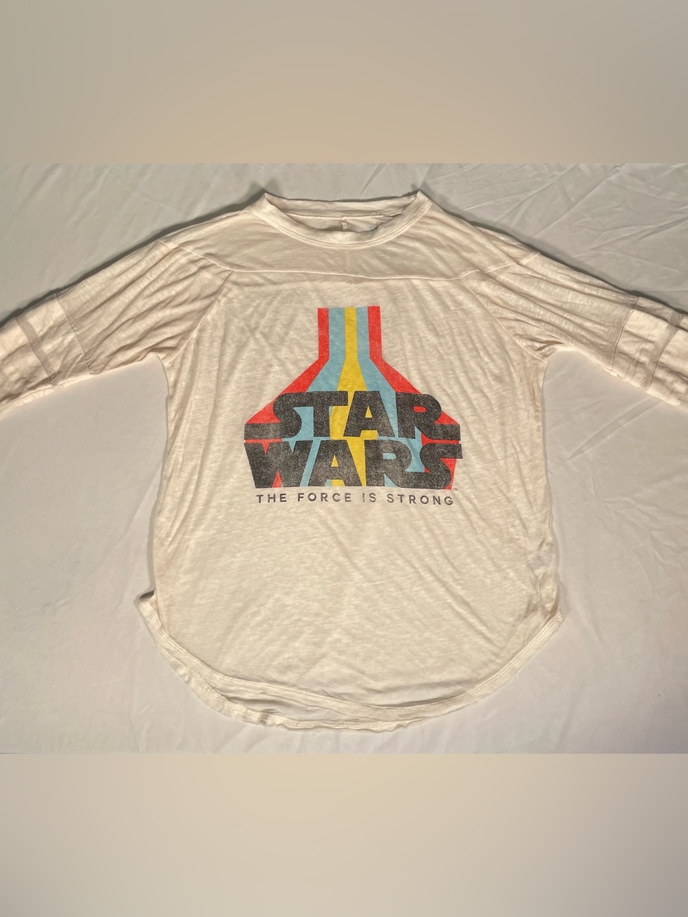 Star Wars Sheer Raglan Jersey Baseball Shirt Retro Graphic Lucasfilm Size Medium